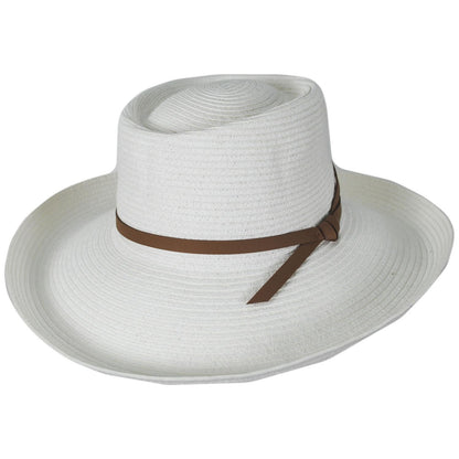 Physician Endorsed | Aurora Toyo Straw Gambler Hat | 102644 | lead | WHITE/BROWN