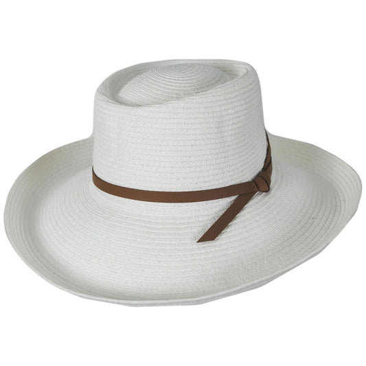 Physician Endorsed | Aurora Toyo Straw Gambler Hat | 102644 | lead | WHITE/BROWN