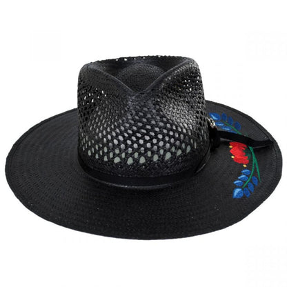 Renegade | Merit Toyo Straw Fedora Hat | 127724 | front | BLACK