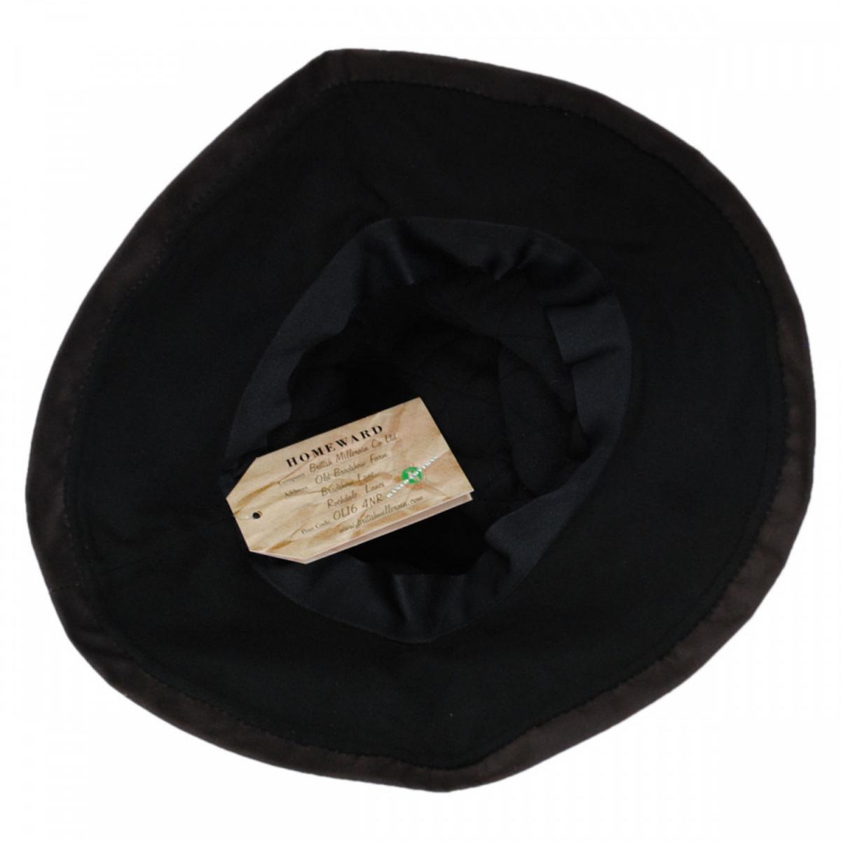 Stefeno Hats | Drizzle British Millerain Waxed Cotton Crushable Rain Hat | 185450 | under | BROWN