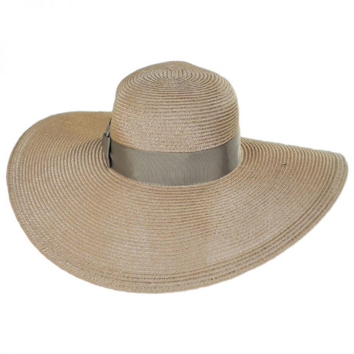 Karen Keith | Resort Straw Swinger Wide Brim Hat | 102217 | front | BLUSH