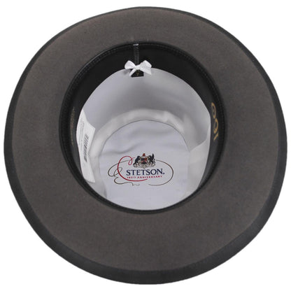Stetson | Stetsonian B 160th Edition 6X Fur Felt Shapeable Open Crown Fedora Hat | 130755 | under | CARIBOU