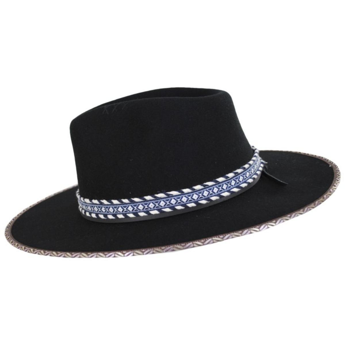 Goorin Bros | Hickory Knolls Wool Felt Wide Brim Fedora Hat | 135516 | profile | BLACK