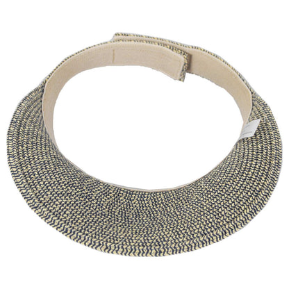 Jeanne Simmons | Toyo Braid Straw Tweed Visor Hat | 196207 | under | NAVY TWEED