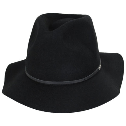 BRIXTON HATS | Wesley Packable Wool Felt Fedora Hat - Black/Black | 135638BB | lead | BLACK/BLACK