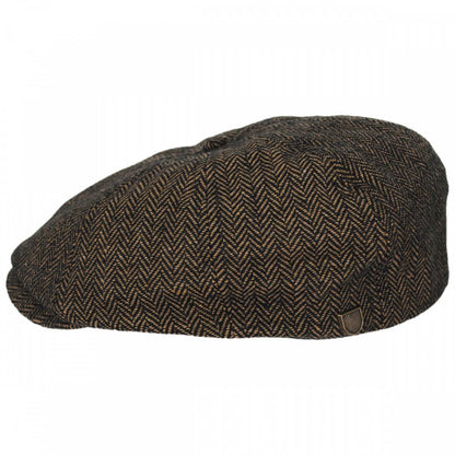 BRIXTON HATS | Brood Herringbone Wool Blend Newsboy Cap | 161512 | profile | BROWN/KHAKI
