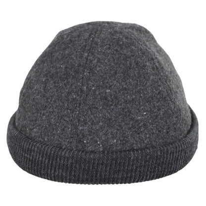 Dorfman Pacific | Skully Melton Wool Blend Skull Cap | 500042 | front | CHARCOAL