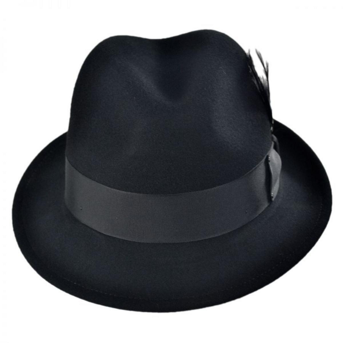 Bailey 1922 | Tino Wool LiteFelt Trilby Fedora Hat | 130008 | front | BLACK