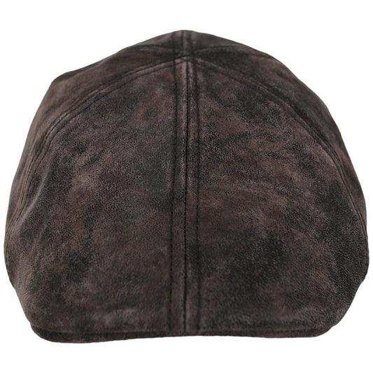 Stetson | Distressed Pigskin Leather Pub Ivy Cap | 160196 | front | BROWN