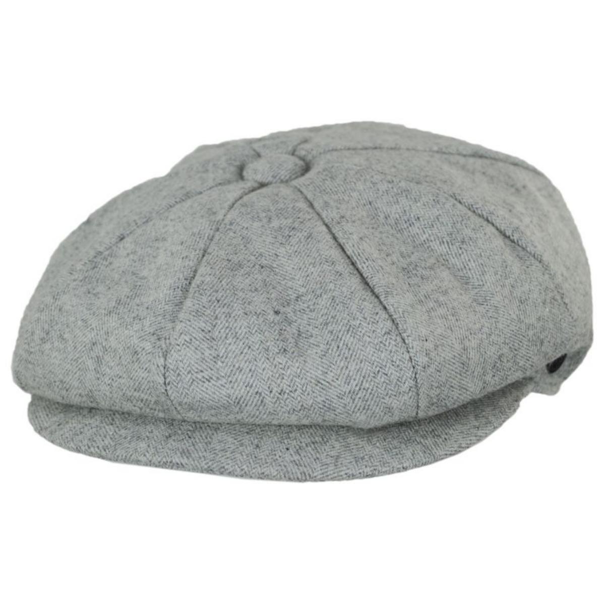Jaxon Hats | Tecolote Herringbone Wool Blend Newsboy Cap | 167581 | lead | SILVER