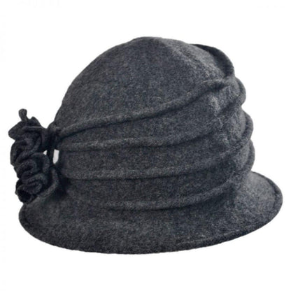 Scala | Boiled Wool Cloche Hat | 106306 | front | CHARCOAL