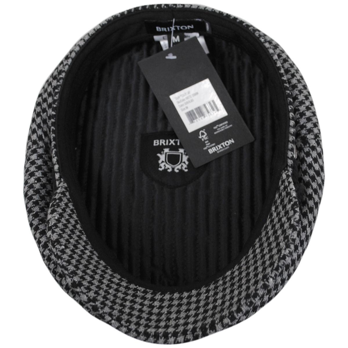 BRIXTON HATS | Houndstooth Tweed Fabric Fiddler Cap - Dusk/Black | 181301DB | under | DUSK/BLACK