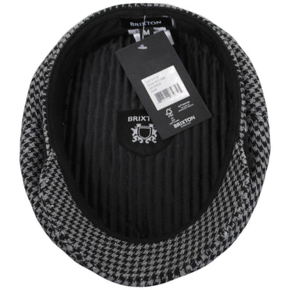 BRIXTON HATS | Houndstooth Tweed Fabric Fiddler Cap - Dusk/Black | 181301DB | under | DUSK/BLACK