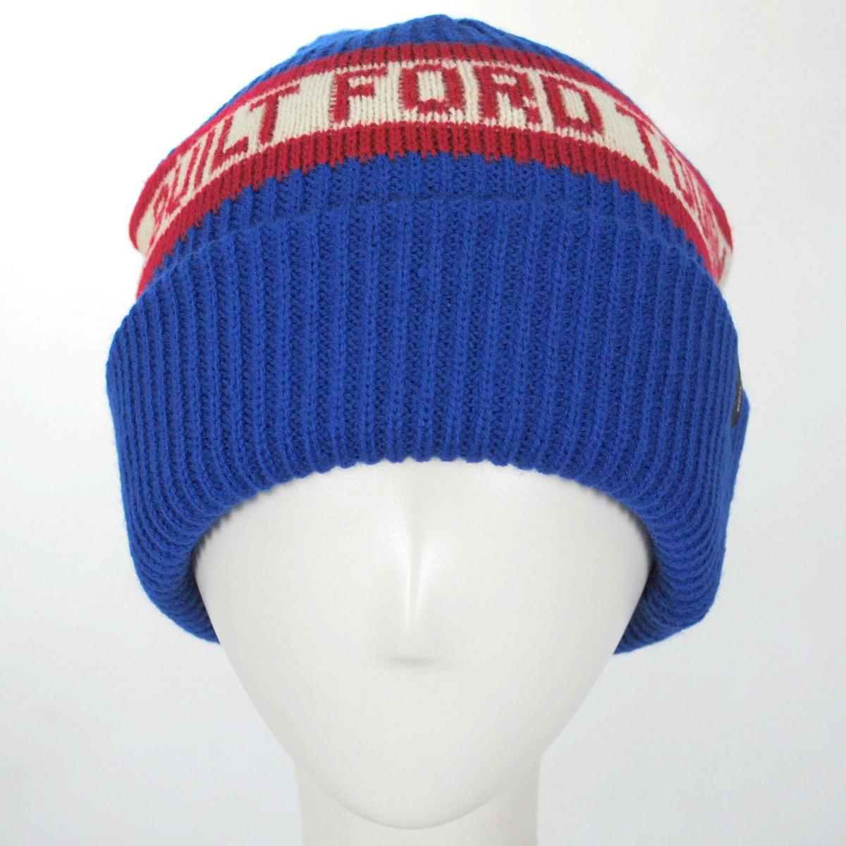 BRIXTON HATS | Ford Built Tough Acrylic Knit Beanie Hat | 502732 | front | FORD BLUE