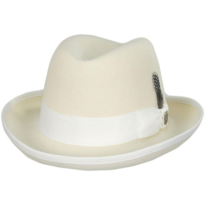 Stacy Adams | Wool Felt Homburg Hat | 130463 | lead | IVORY