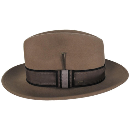 Bailey 1922 | Rawn Wool LiteFelt Fedora Hat - Driftwood | 133312DW | profile | DRIFTWOOD