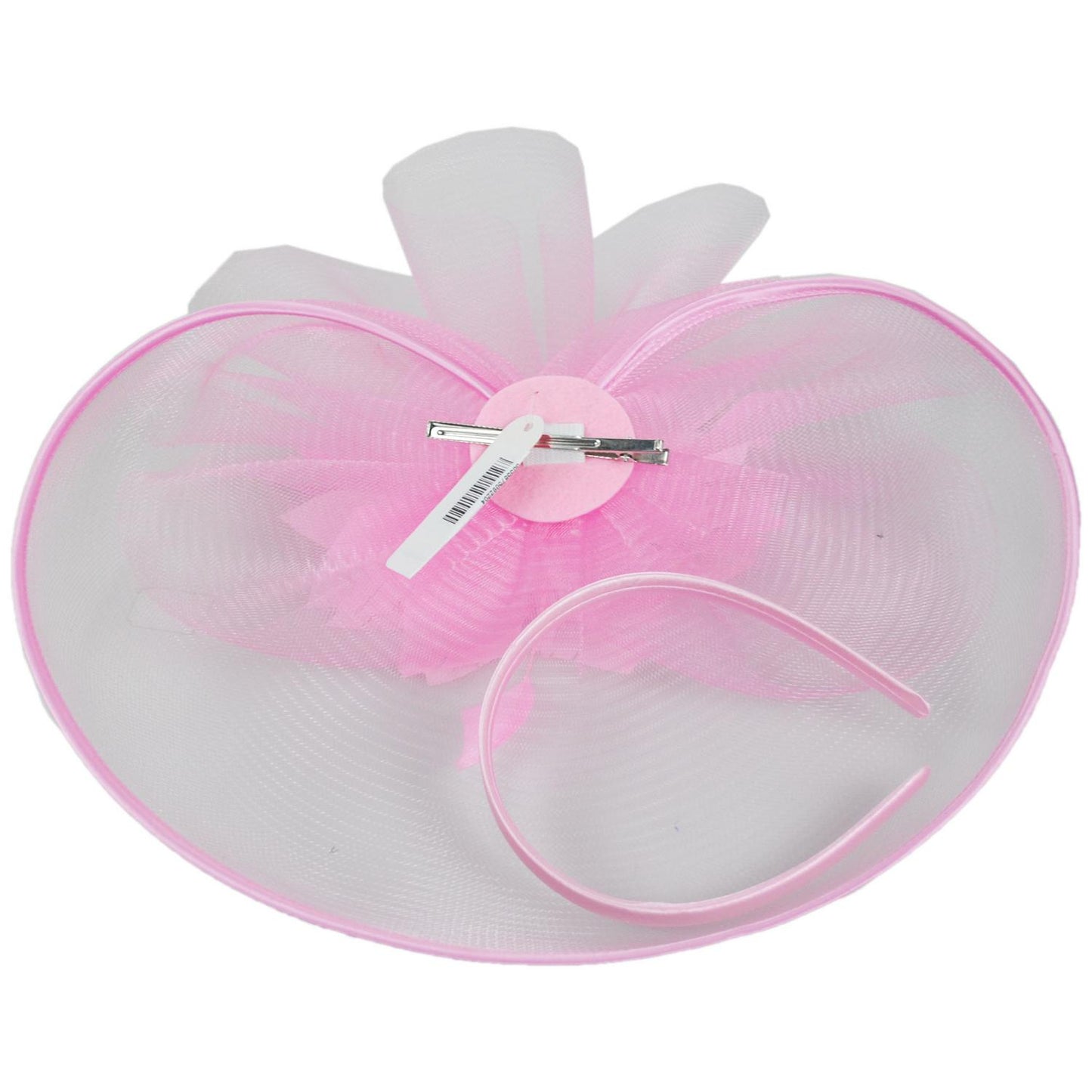 Sophia | Veiled Floral and Feather Mesh Fascinator Hat | 122903 | under | PINK