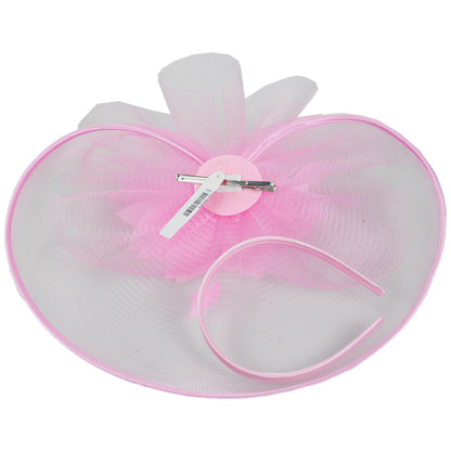 Sophia | Veiled Floral and Feather Mesh Fascinator Hat | 122903 | under | PINK
