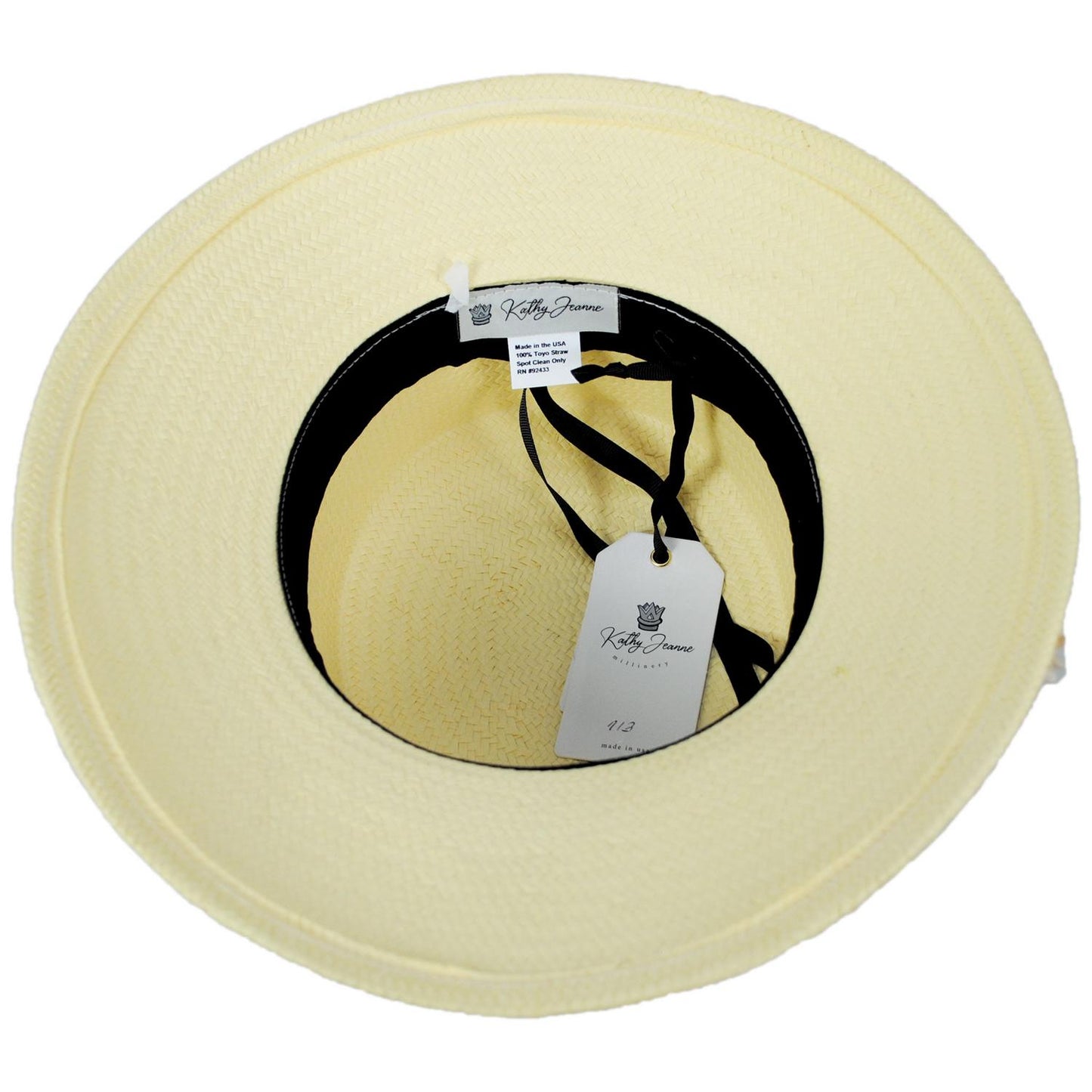 Kathy Jeanne | Floral Crown Toyo Straw Lampshade Hat | 122463 | under | LIGHT YELLOW