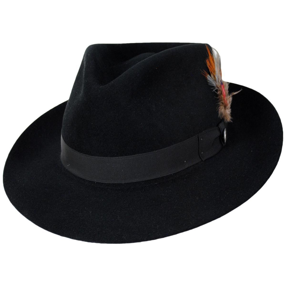 Stetson | Chatham Fur Felt Fedora Hat | 130610 | lead | BLACK