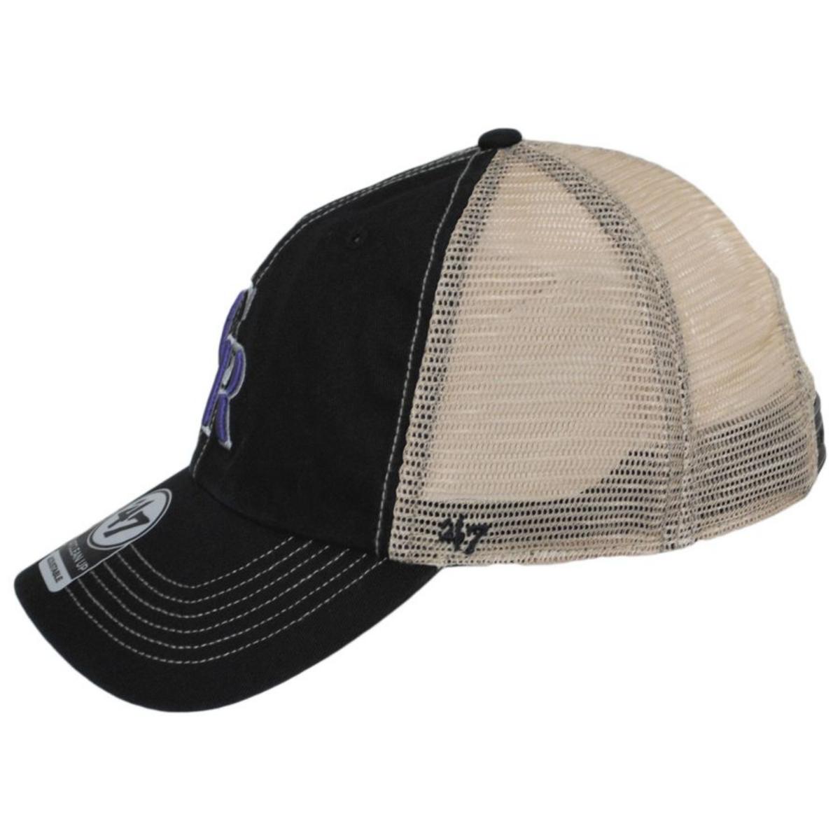 47 Brand | Colorado Rockies Trawler 47 Mesh Clean Up Baseball Cap | 203465 | profile | BLACK