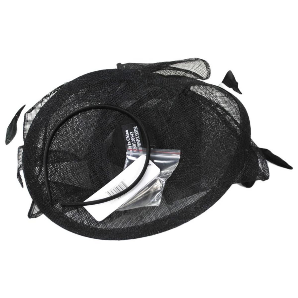 Jeanne Simmons | Isabelle Sinamay Straw Fascinator Hat | 120764 | under | BLACK