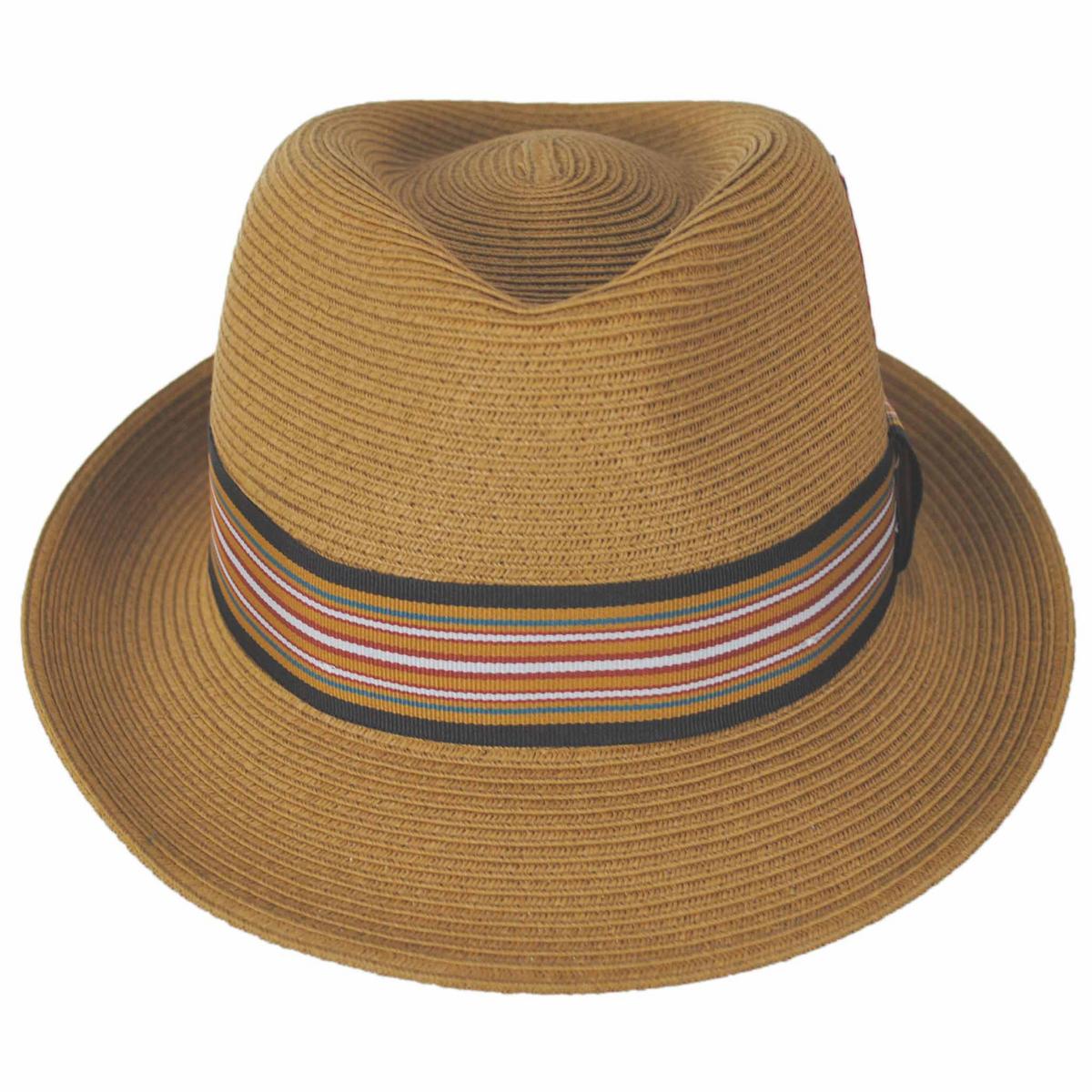Jaxon Hats | Ridley Toyo Straw Trilby Fedora Hat | 129000 | front | CHESTNUT