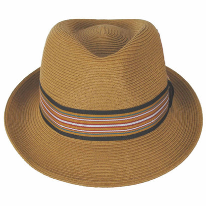 Jaxon Hats | Ridley Toyo Straw Trilby Fedora Hat | 129000 | front | CHESTNUT
