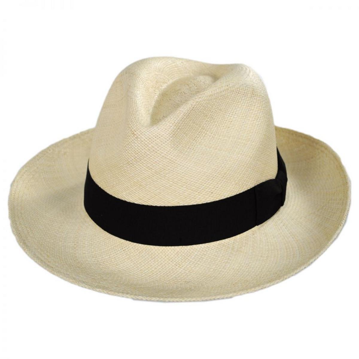 Bigalli | Classic Panama Straw Fedora Hat | 129200 | lead | NATURAL