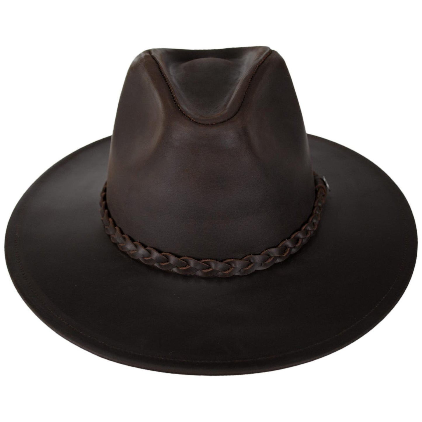 Jaxon Hats | Buffalo Leather Western Hat | 147201 | front | CHOCOLATE