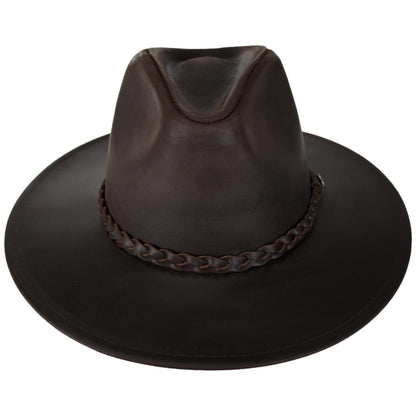 Jaxon Hats | Buffalo Leather Western Hat | 147201 | front | CHOCOLATE