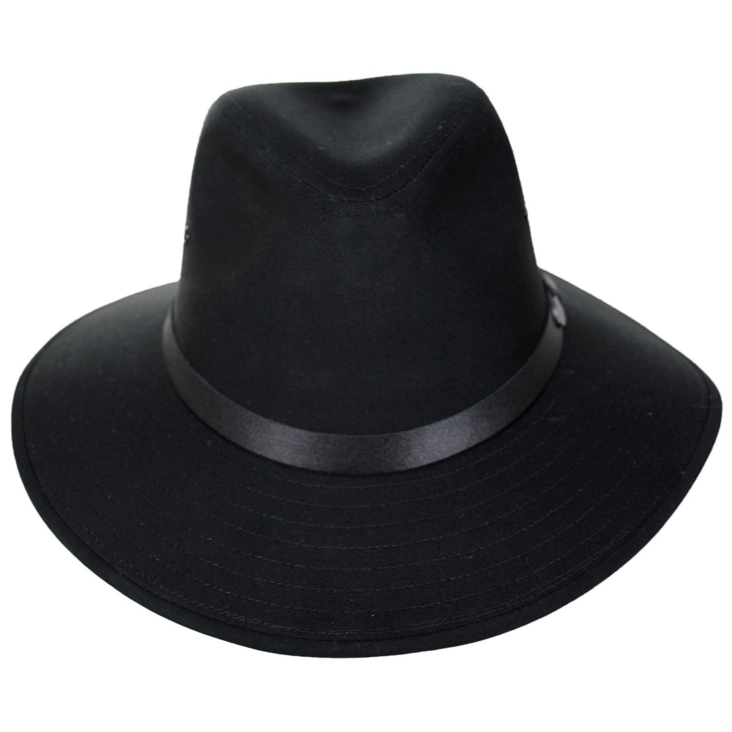 Bailey 1922 | Dalton Cotton Blend Rain Safari Fedora Hat | 147433 | front | BLACK