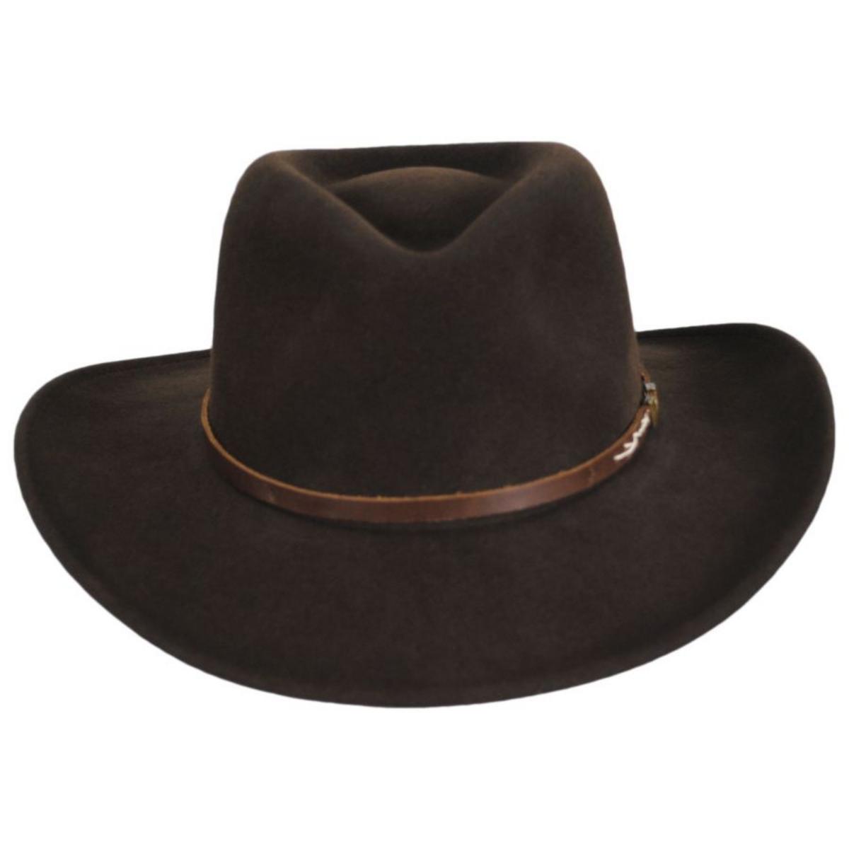 Bailey Western | Calaway Crushable LiteFelt Wool Outback Hat | 130387 | front | DARK OLIVE