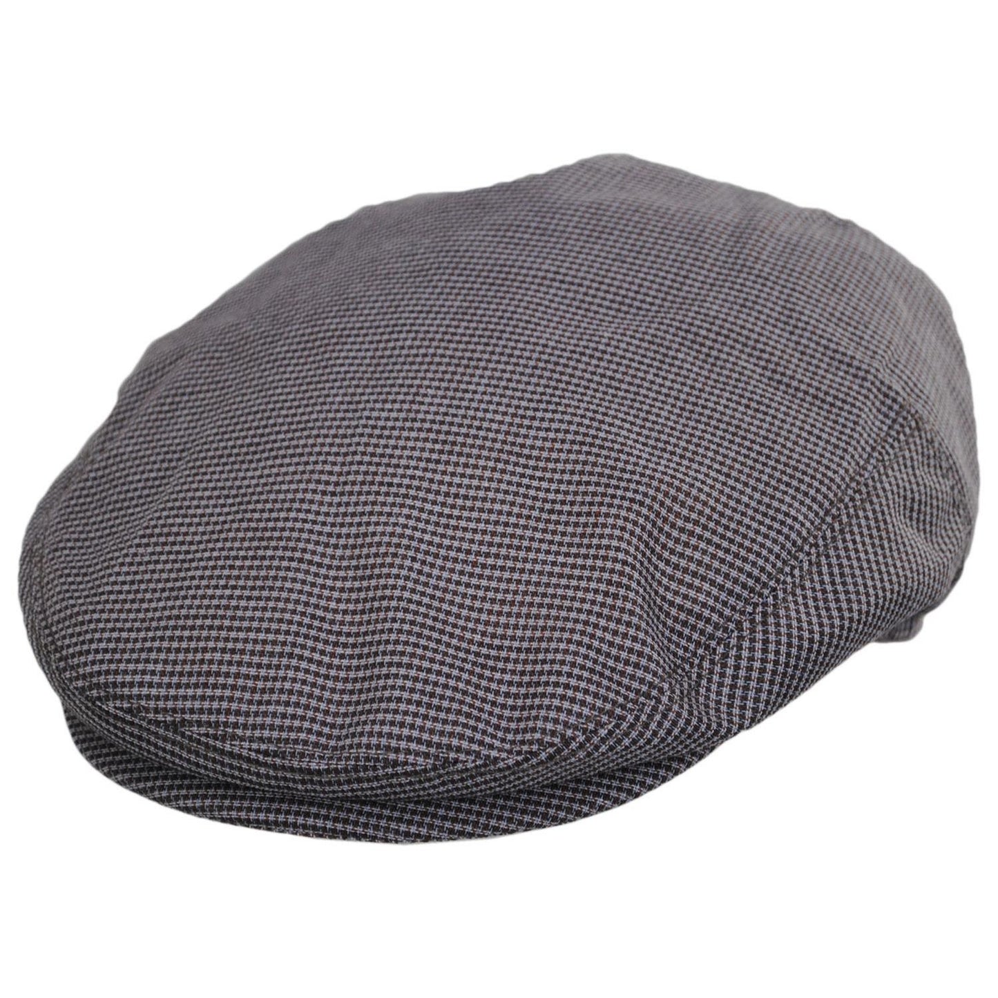 Baskerville Hat Company | Talbot Cotton Micro Houndstooth Ivy Cap | 167676 | lead | CHARCOAL
