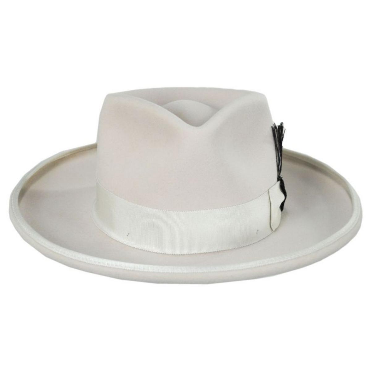 Renegade | Cote Pencil Curl Brim Wool Felt Fedora Hat | 130384 | front | BEIGE