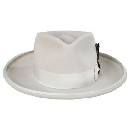 Renegade | Cote Pencil Curl Brim Wool Felt Fedora Hat | 130384 | front | BEIGE