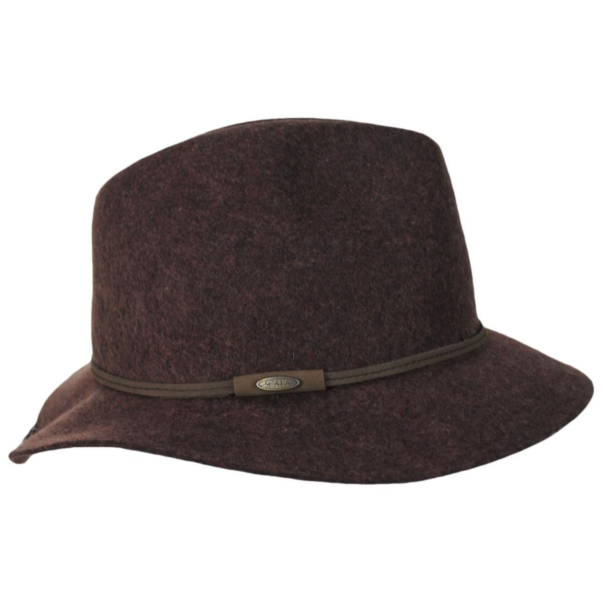 Scala | Mystery Wool Felt Safari Fedora Hat | 123596 | profile | WINE