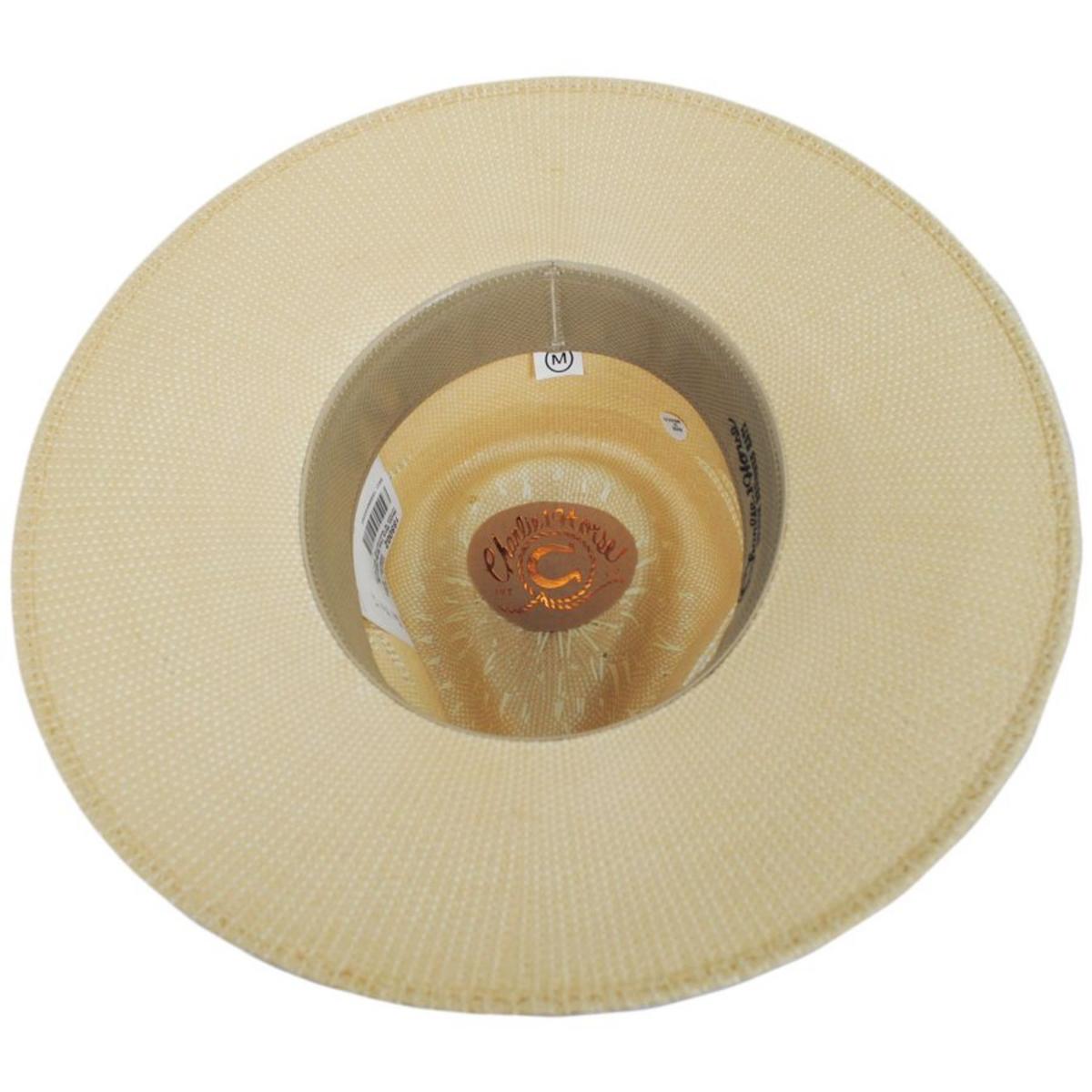 Charlie 1 Horse | Mexico Shore Toyo Straw Fedora Hat | 101669 | under | NATURAL/TAN