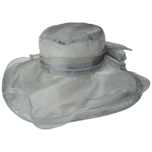 San Diego Hat Company | Organza Pearl Boater Dress Hat | 121052 | lead | SILVER