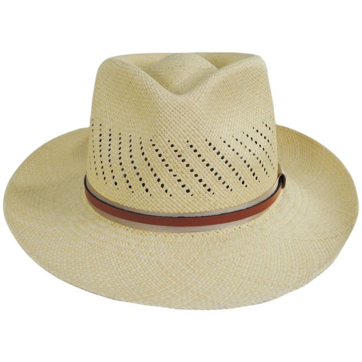 Bigalli | Petra Panama Straw Fedora Hat | 129247 | front | NATURAL