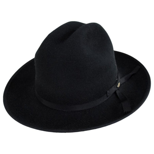 Scala | Zamora Wool Felt Cattleman Western Hat | 130408 | lead | BLACK