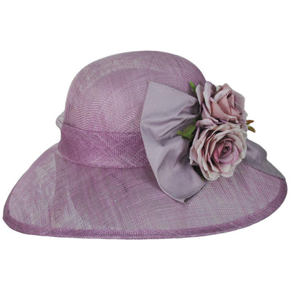 Toucan Collection | Dry Rose Sinamay Straw Dress Hat - Made to Order | 121648 | profile | LAVENDER