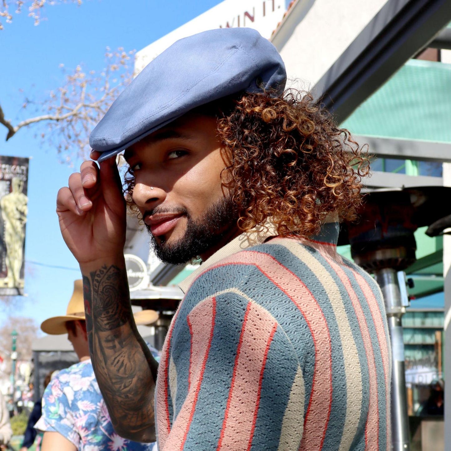 Jaxon Hats | Linen and Cotton Ivy Cap | 167732 | lsmone | DENIM BLUE