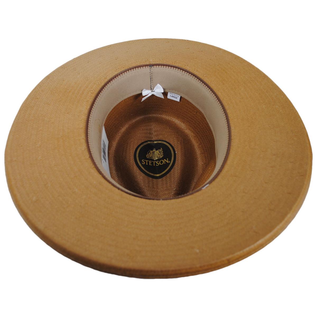 Stetson | Outlier Shantung Straw Rancher Fedora Hat | 127056 | under | COGNAC