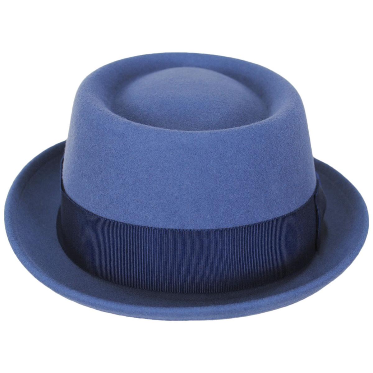 Bailey 1922 | Darron Wool LiteFelt Pork Pie Hat - Caramel & Elemental Blue | 130000FW24 | front | ELEMENTAL BLUE