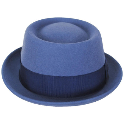 Bailey 1922 | Darron Wool LiteFelt Pork Pie Hat - Caramel & Elemental Blue | 130000FW24 | front | ELEMENTAL BLUE