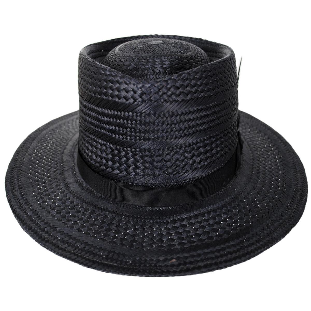 Bailey 1922 | Alix Panama Straw Fedora Hat | 127749 | front | BLACK