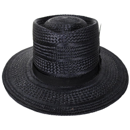 Bailey 1922 | Alix Panama Straw Fedora Hat | 127749 | front | BLACK