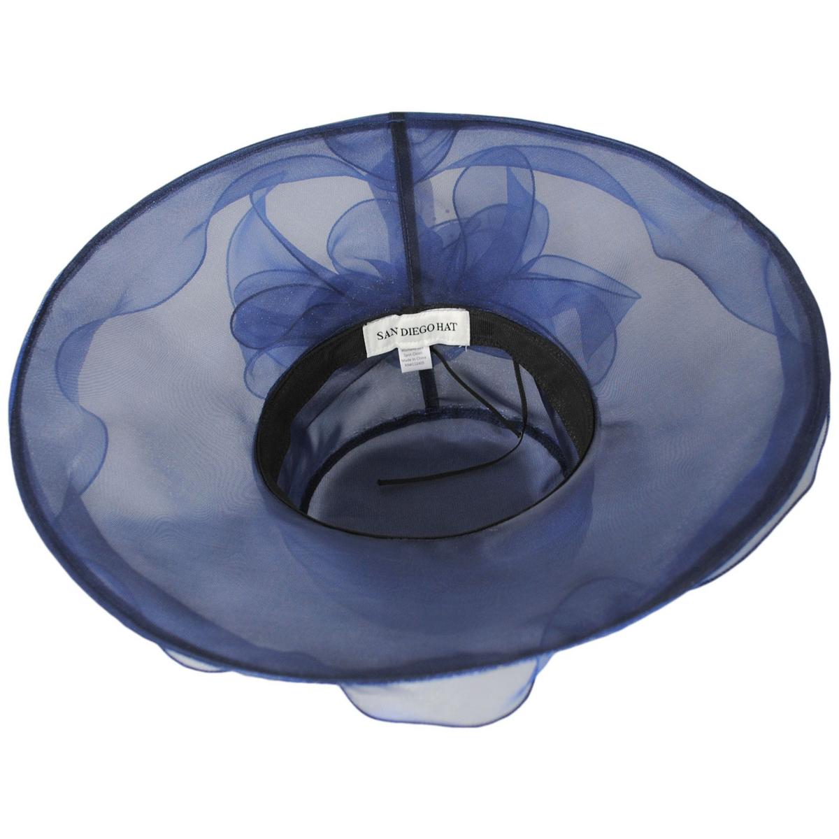 San Diego Hat Company | Organza Pearl Boater Dress Hat | 121052 | under | NAVY