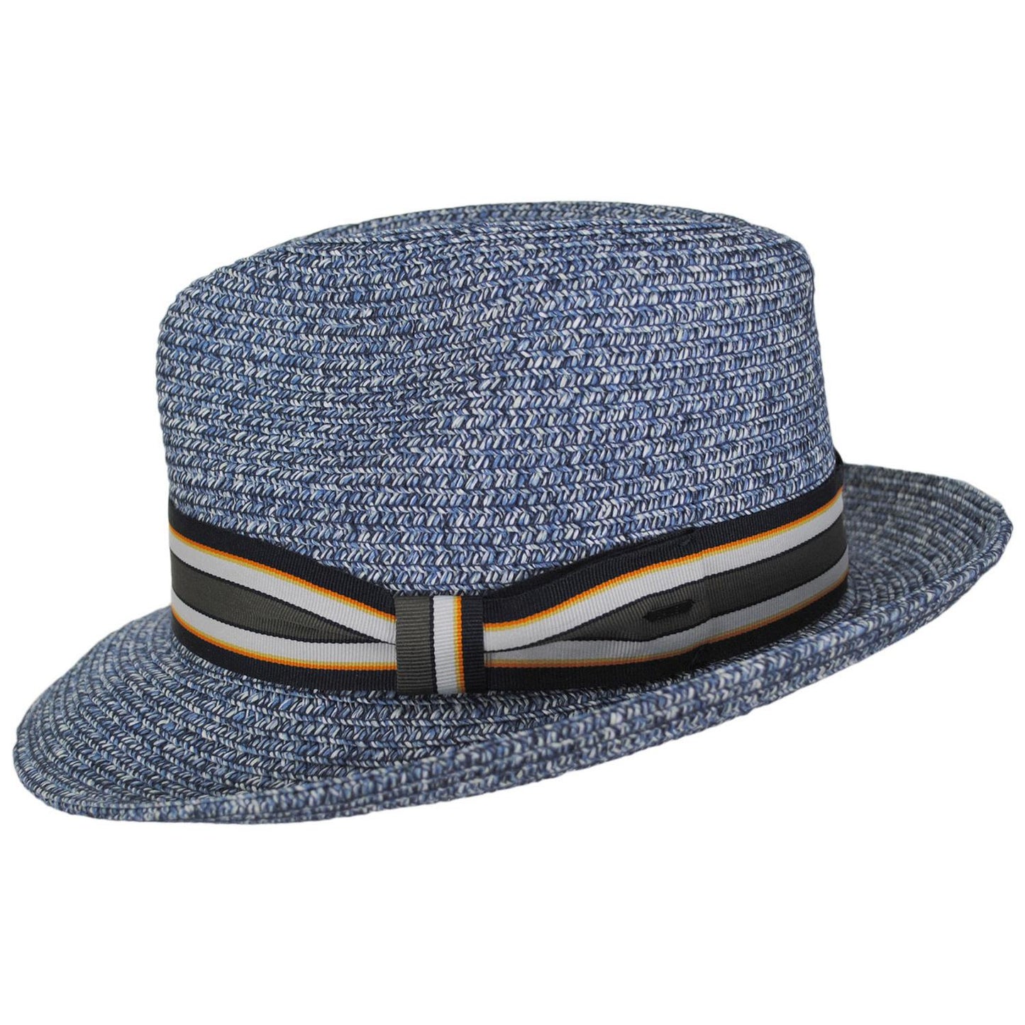 Bailey 1922 | Salem Braided Toyo Straw Fedora Hat - Heather Blue | 127810HB | profile | HEATHER BLUE